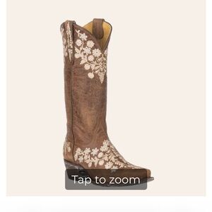 Brown Embroidered Western Boots